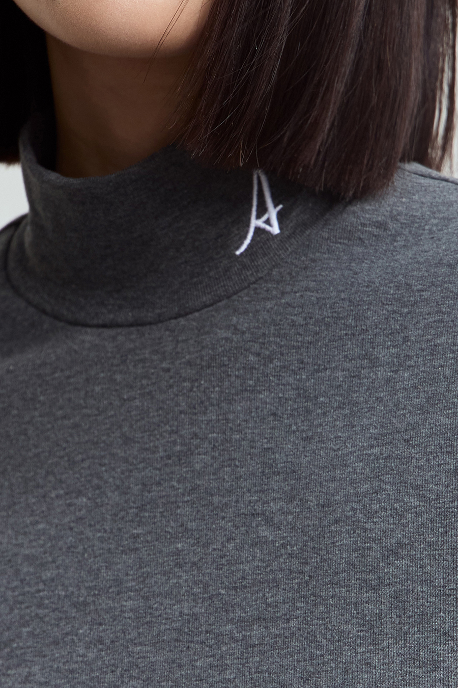 Letter Embroidered Brushed T-Shirt|AMII-AMII.com