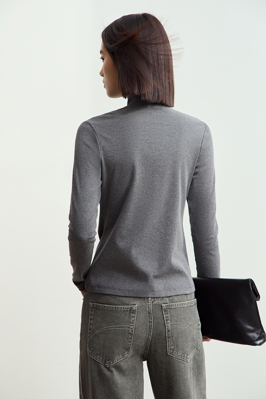 Letter Embroidered Brushed T-Shirt|AMII-AMII.com