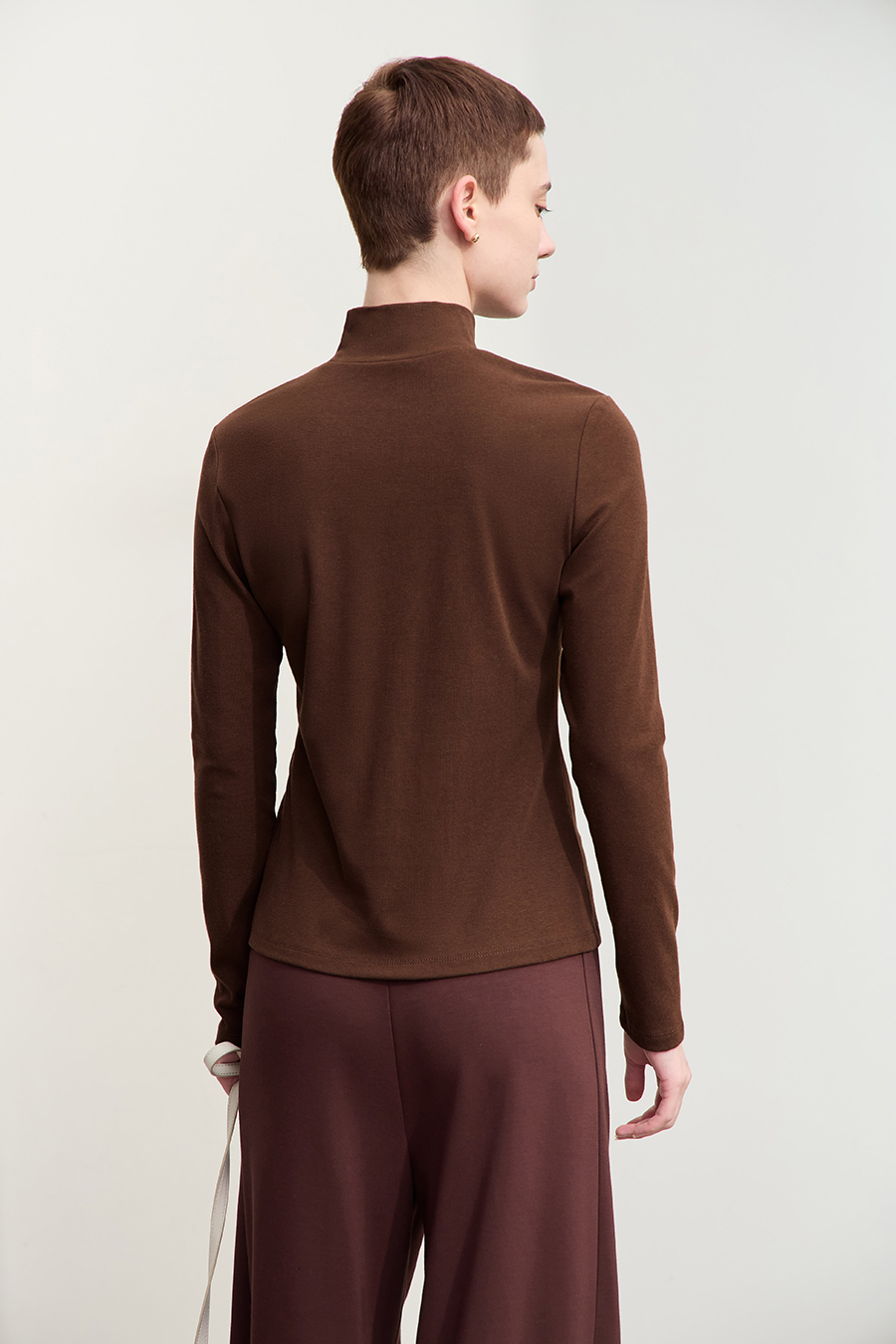 Letter Embroidered Brushed T-Shirt|AMII-AMII.com