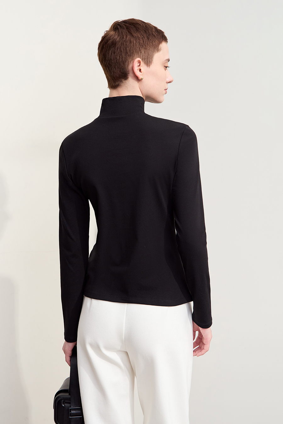 Letter Embroidered Brushed T-Shirt|AMII-AMII.com