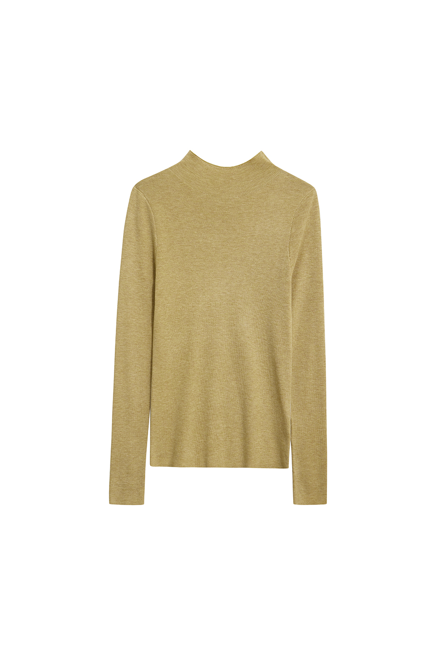 Mock Neck Contrast Color Reversible Knit Top