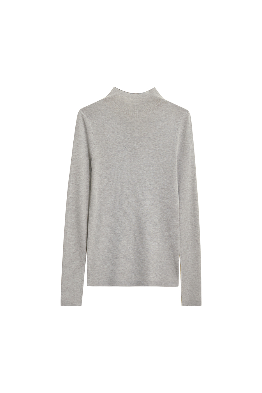 Mock Neck Contrast Color Reversible Knit Top