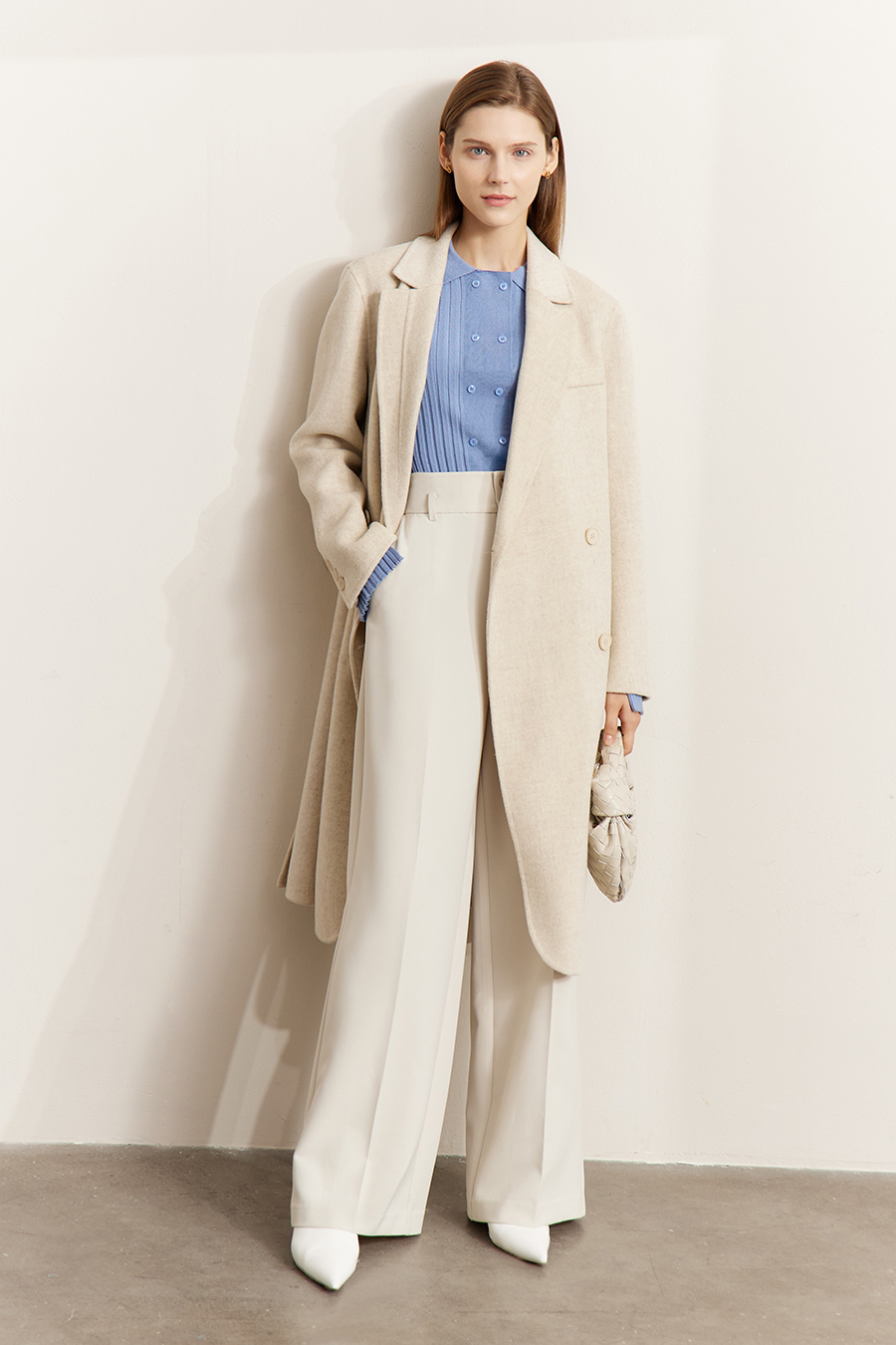 Lapel Ribbed Knit Sweater