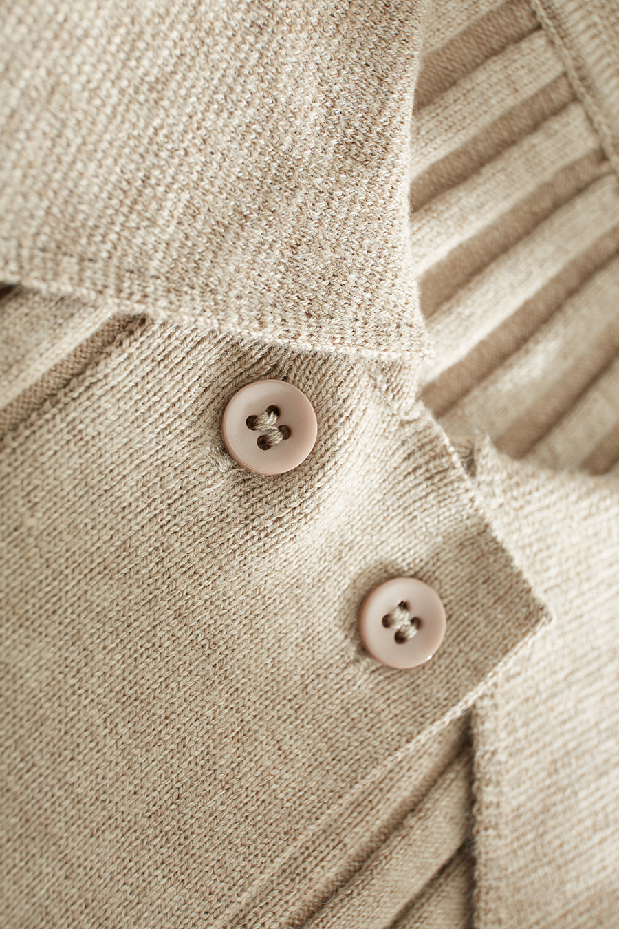 Lapel Ribbed Knit Sweater