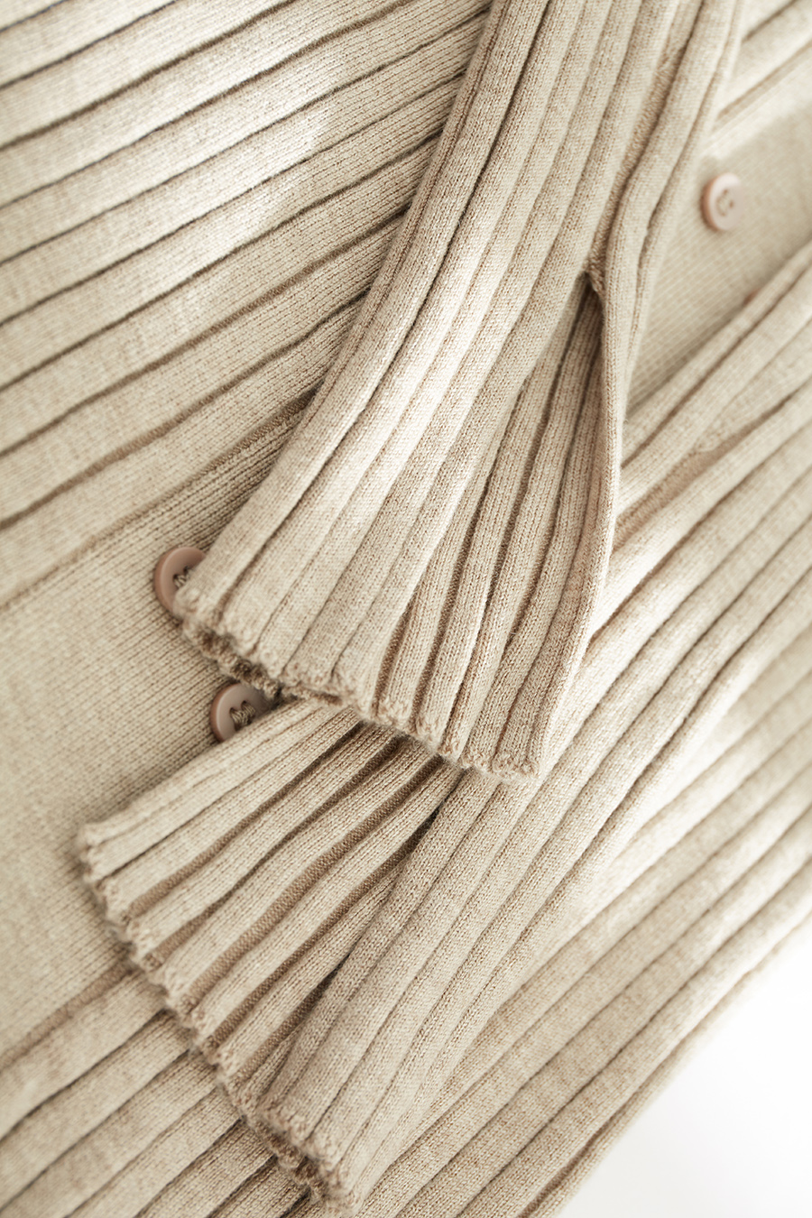 Lapel Ribbed Knit Sweater