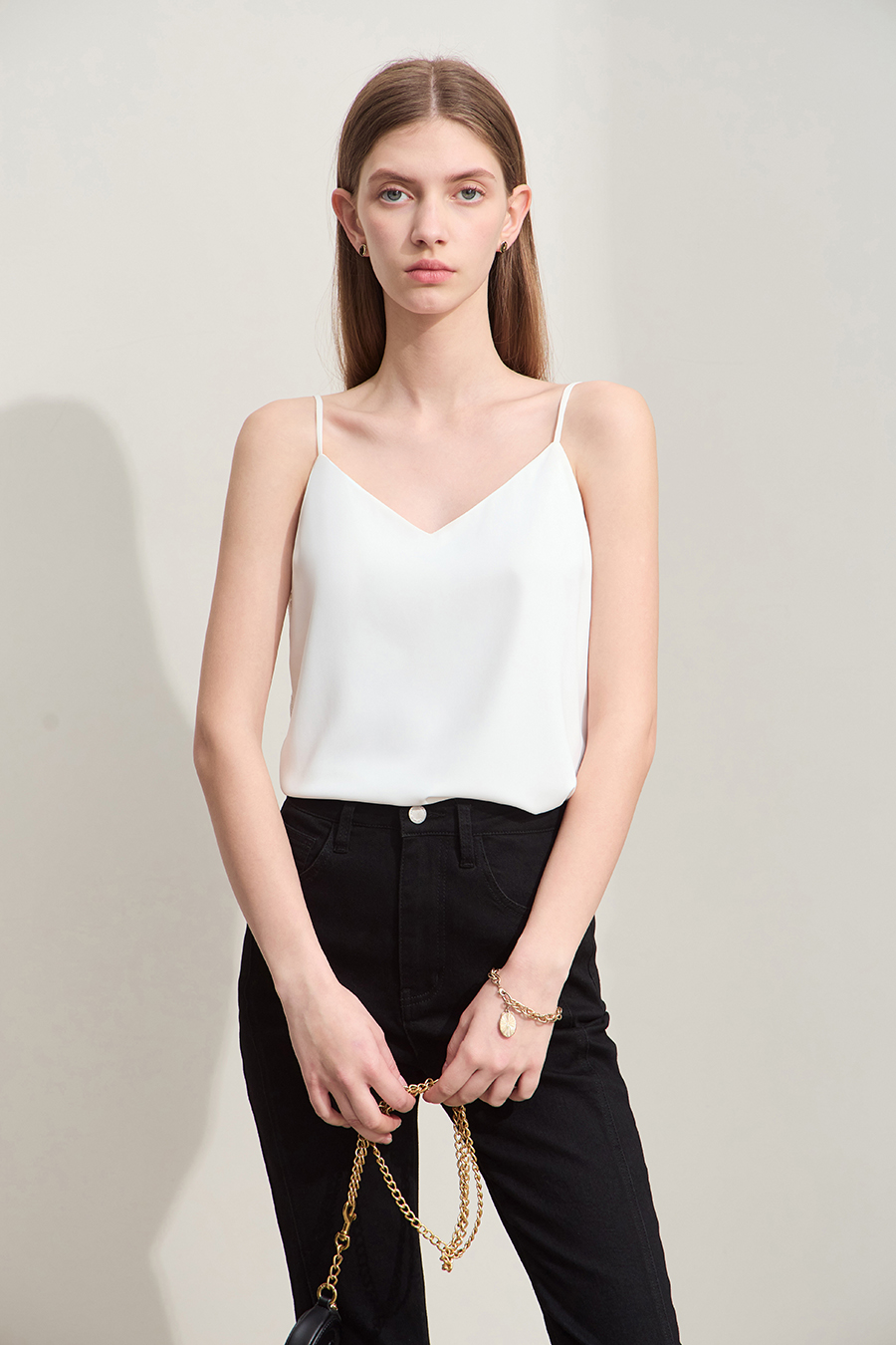 Lace spliced camisole|AMII