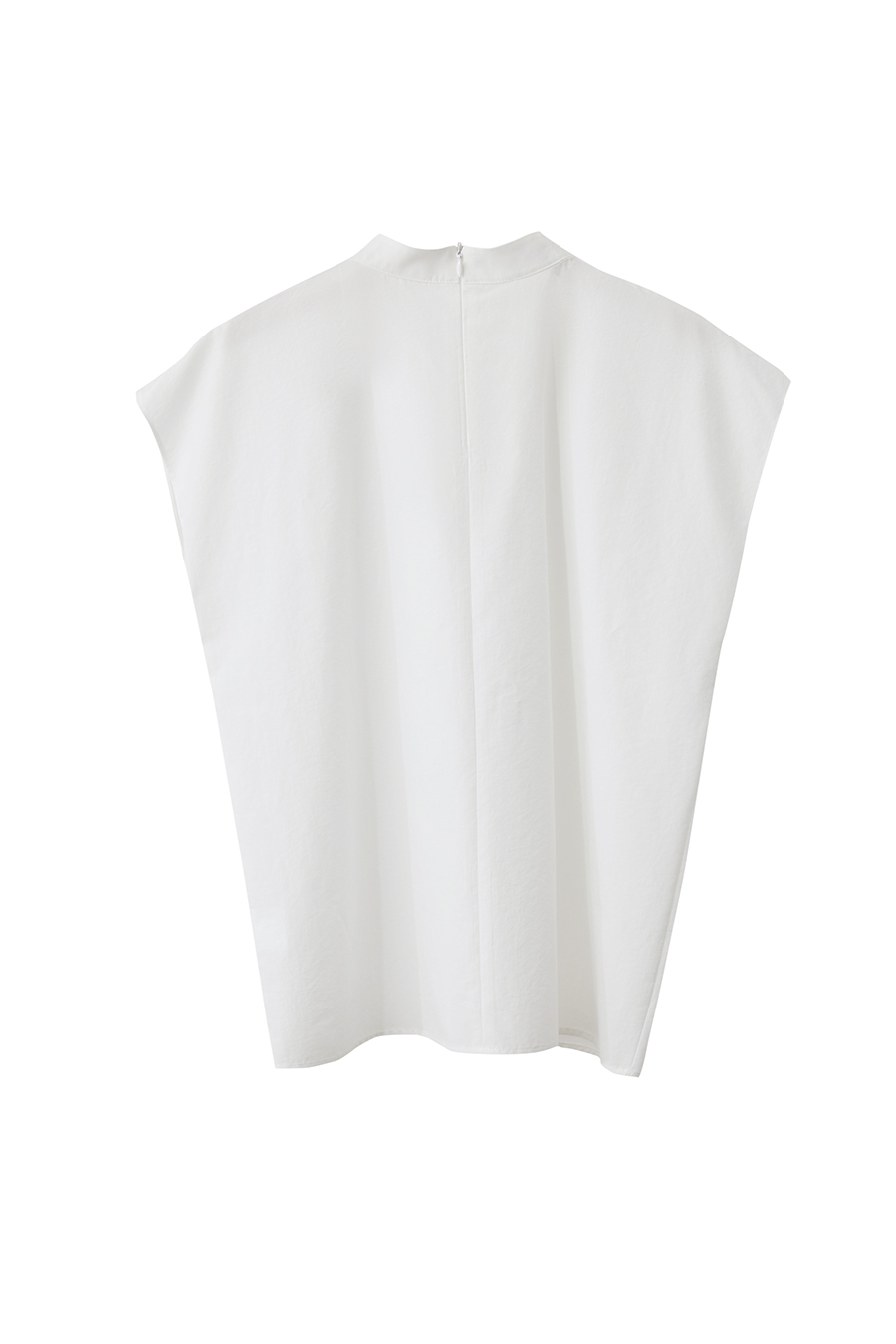 Stand Collar Pleated Wide-shoulder Shirt