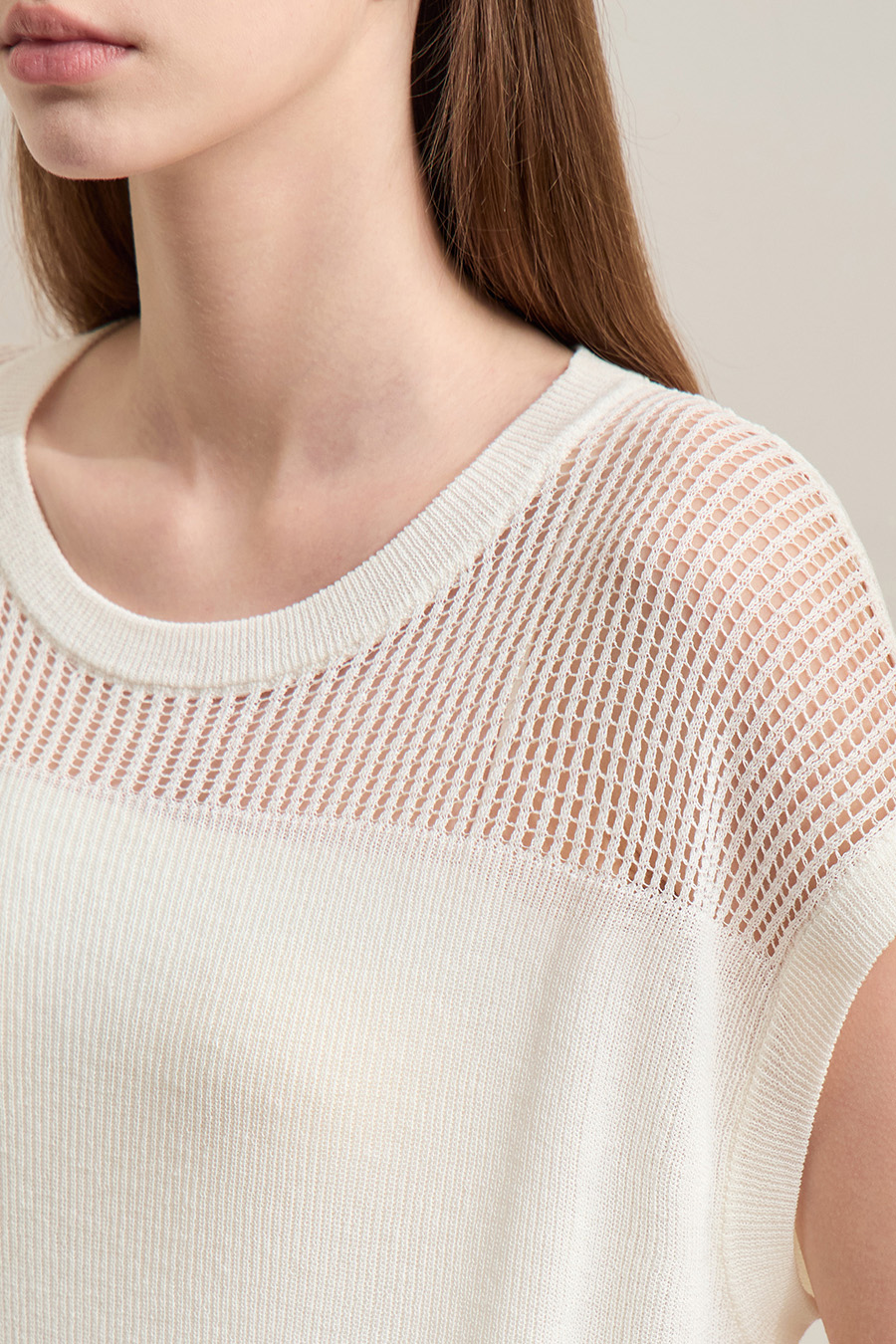 Eyelet Hollowed - out Knitted Sweater|AMII-AMII.com