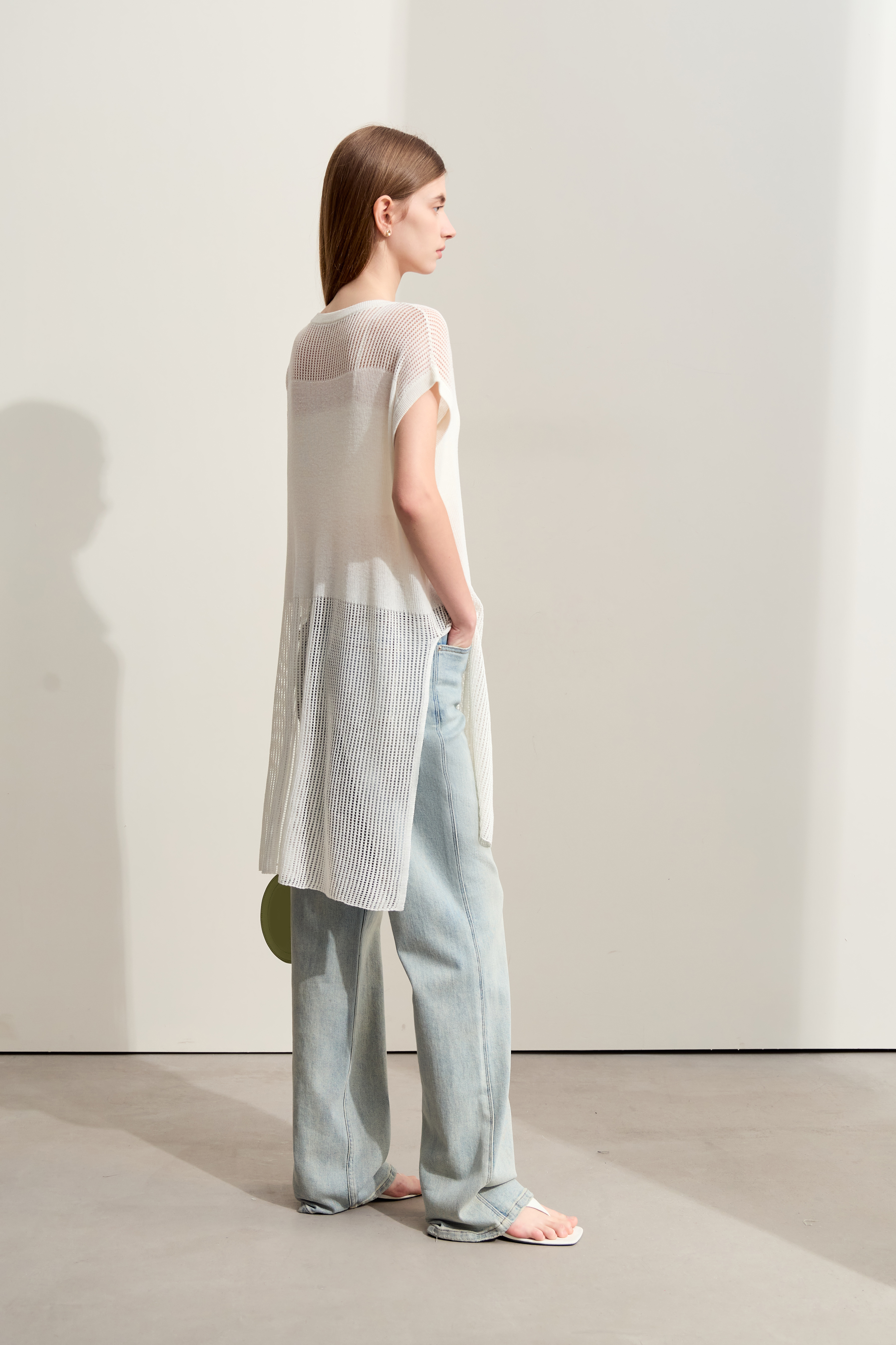 Eyelet Hollowed - out Knitted Sweater|AMII-AMII.com