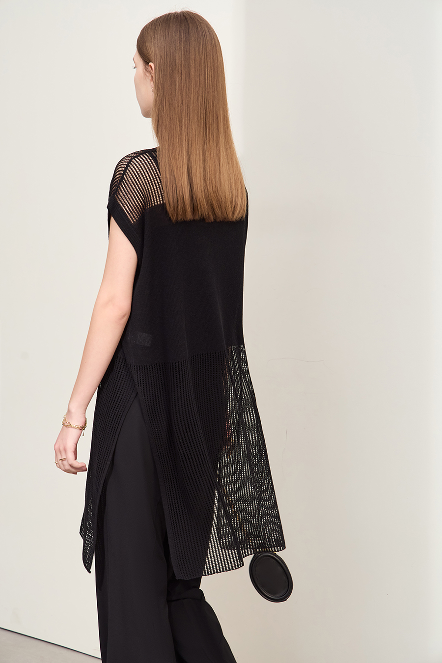 Eyelet Hollowed - out Knitted Sweater|AMII-AMII.com