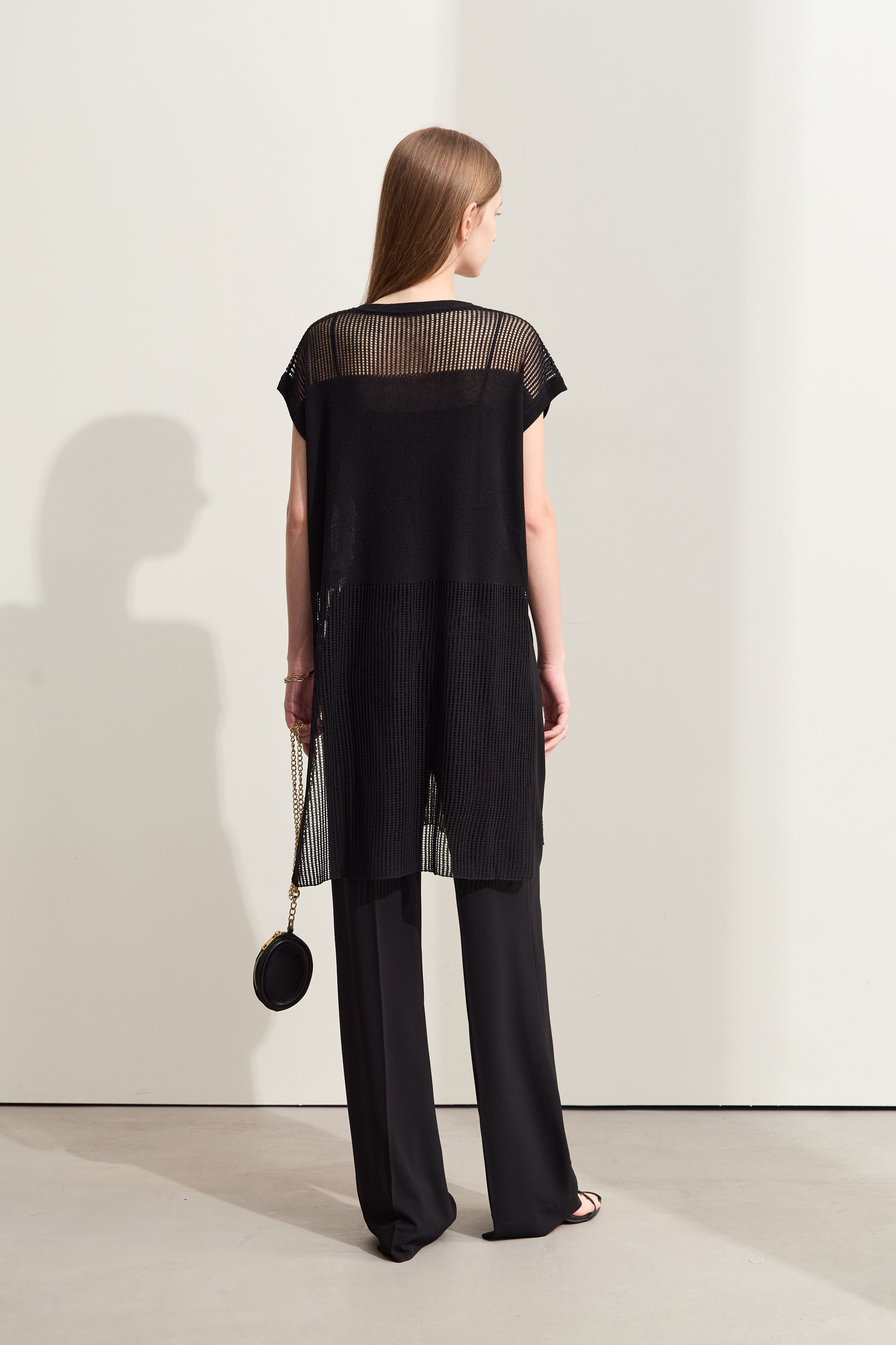 Eyelet Hollowed - out Knitted Sweater|AMII-AMII.com