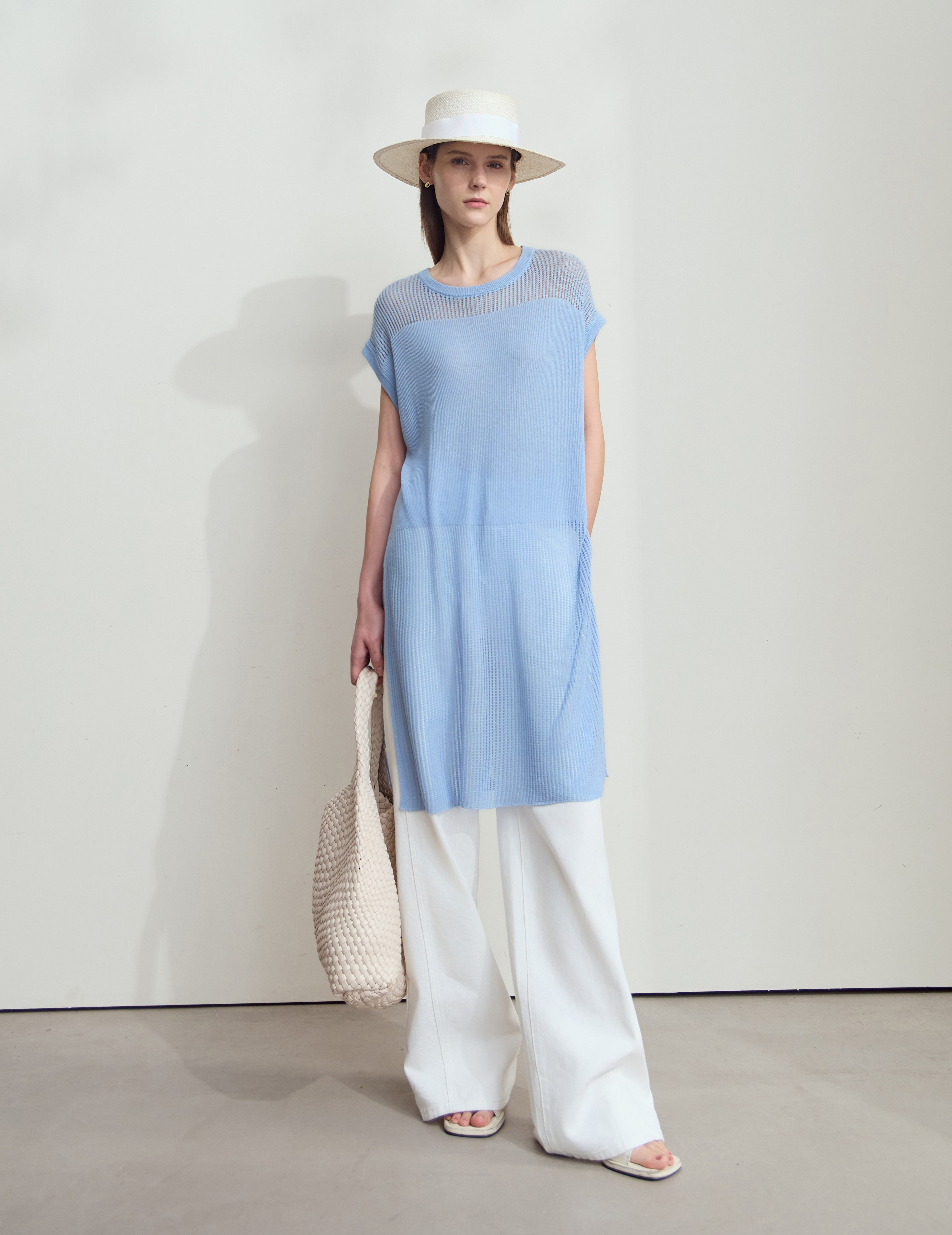 Eyelet Hollowed - out Knitted Sweater|AMII-AMII.com