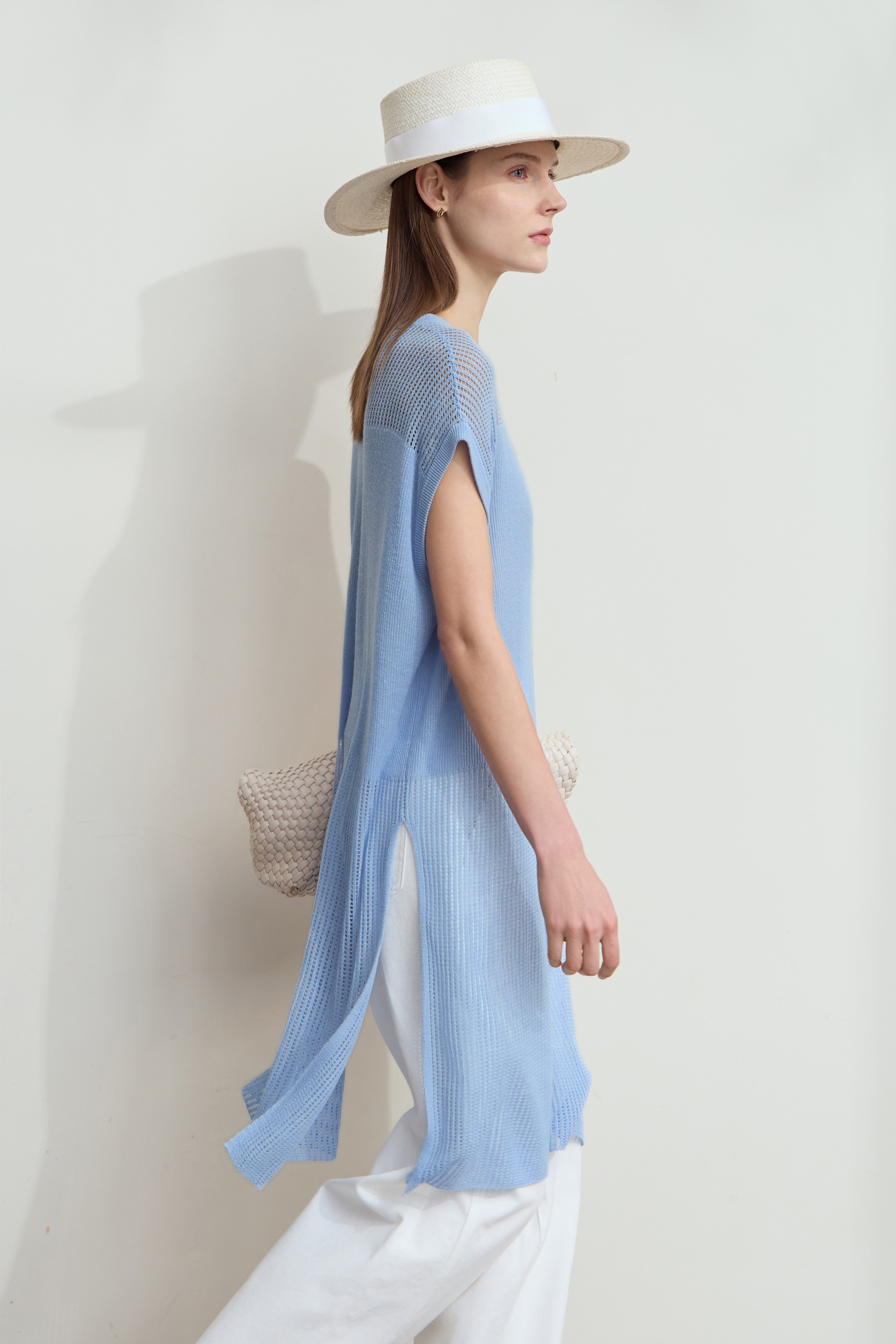 Eyelet Hollowed - out Knitted Sweater|AMII-AMII.com