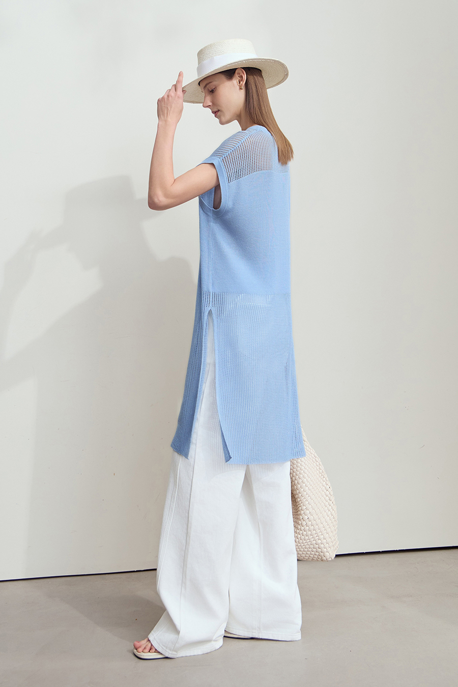 Eyelet Hollowed - out Knitted Sweater|AMII-AMII.com