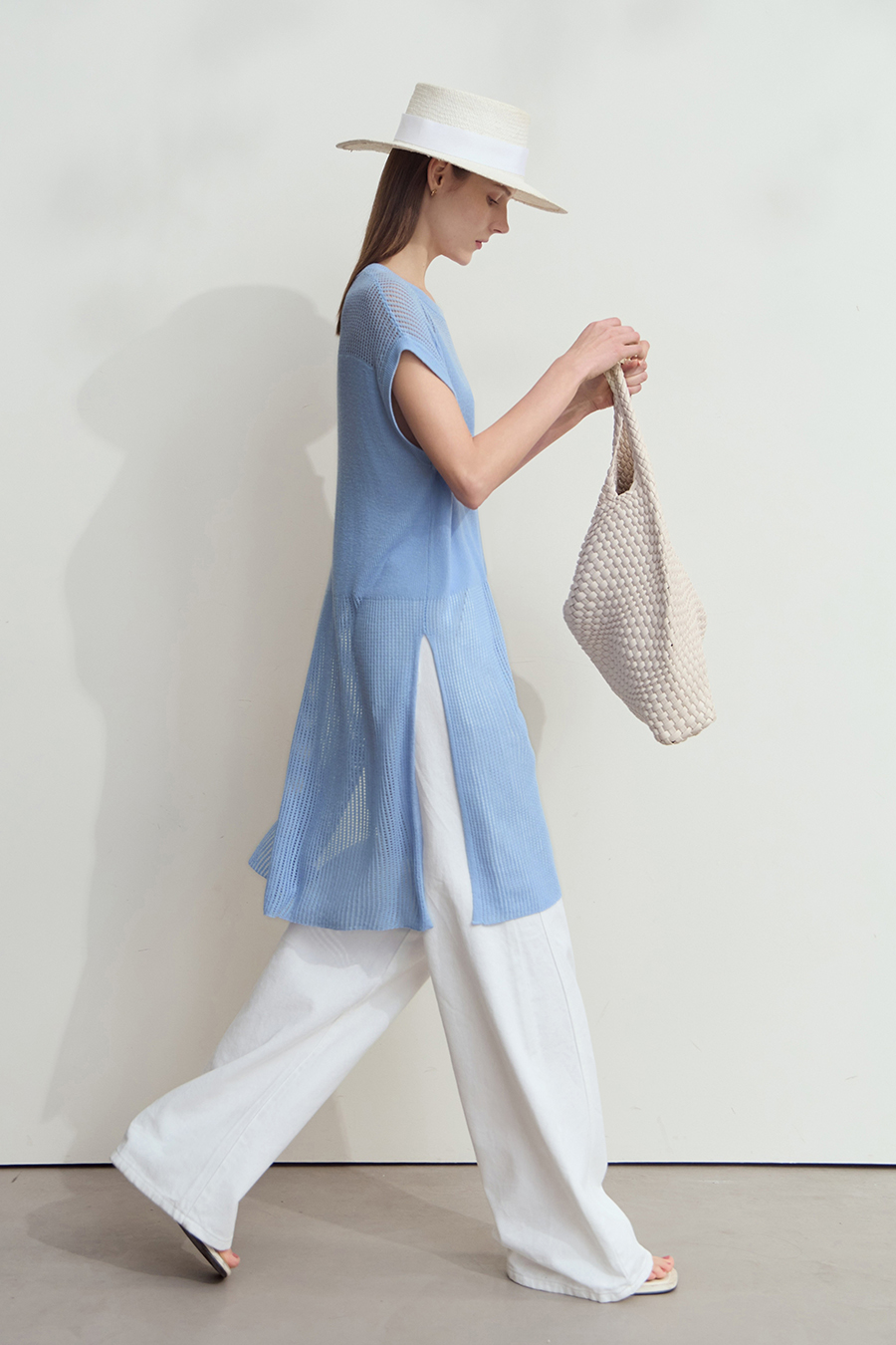 Eyelet Hollowed - out Knitted Sweater|AMII-AMII.com