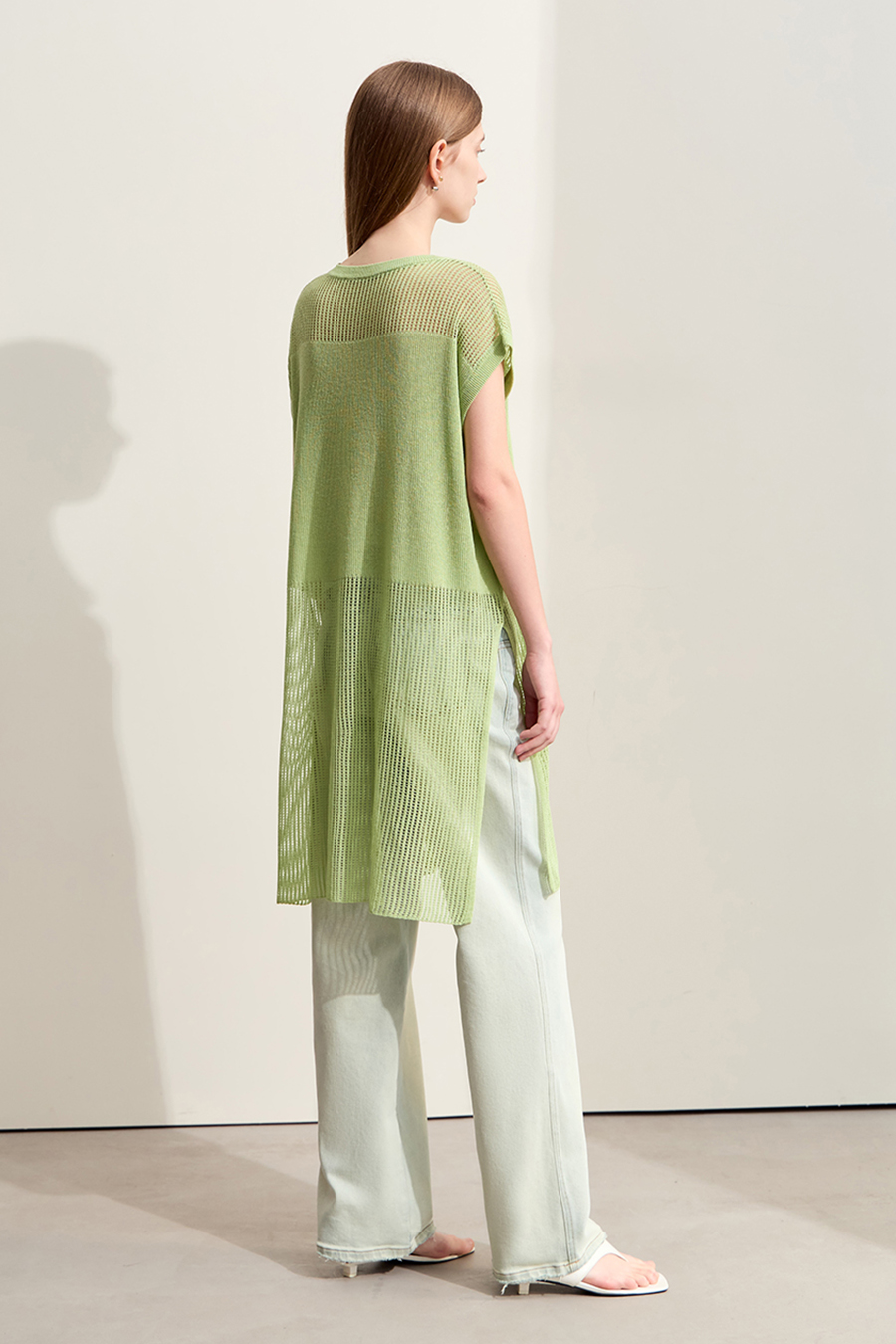 Eyelet Hollowed - out Knitted Sweater|AMII-AMII.com