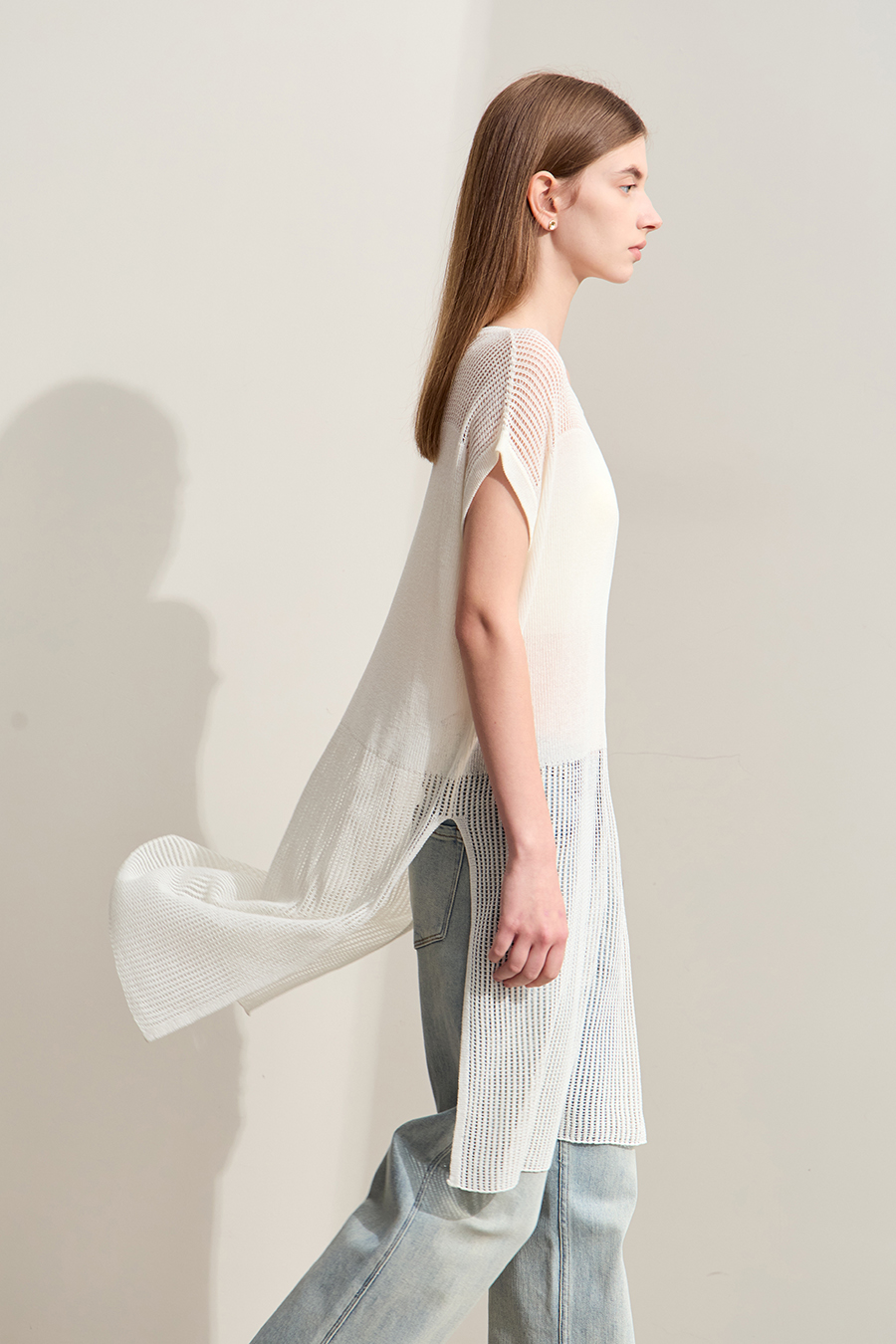 Eyelet Hollowed - out Knitted Sweater|AMII-AMII.com