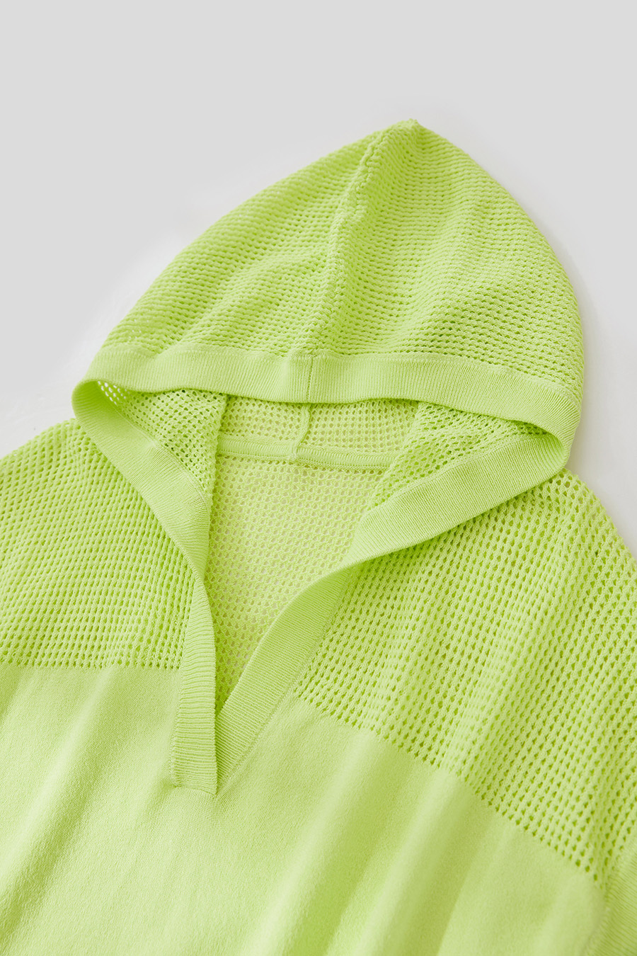 Linen-like Hooded Knit Top