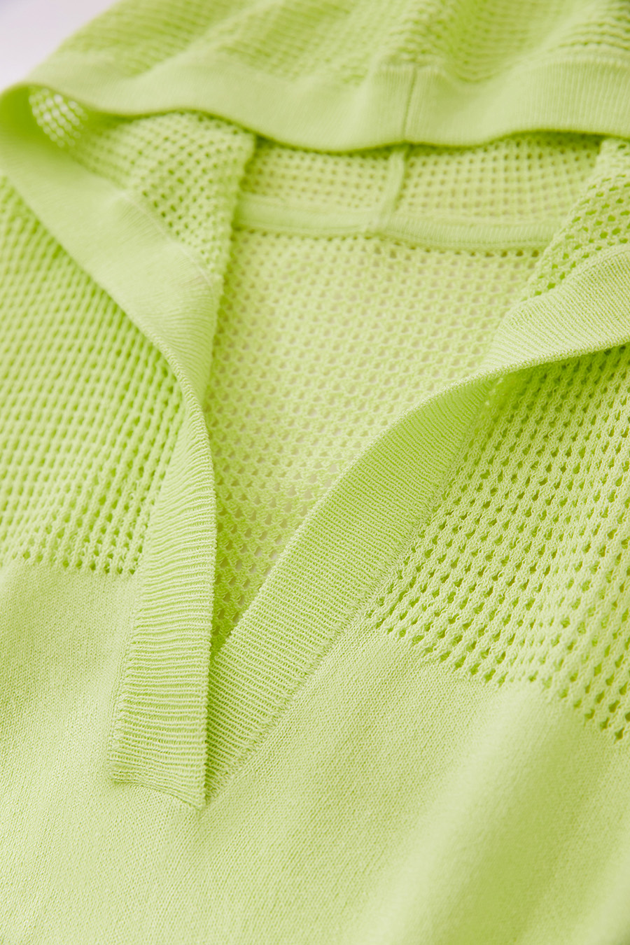 Linen-like Hooded Knit Top