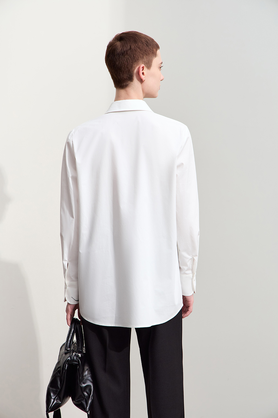 Rhinestone Embroidery All - Cotton Shirt|AMII-AMII.com