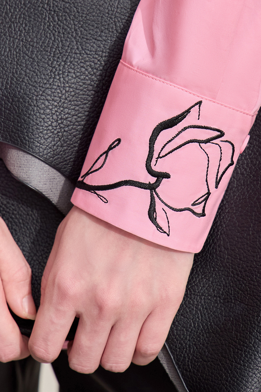 Rhinestone Embroidery All - Cotton Shirt|AMII-AMII.com