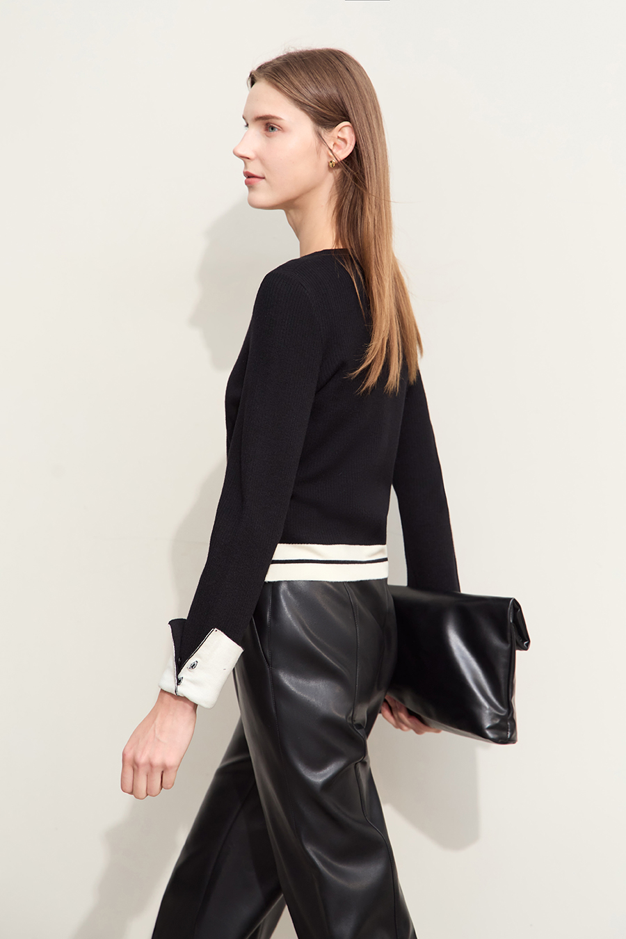 Crew Neck Short Knit Cardigan|AMII-AMII.com