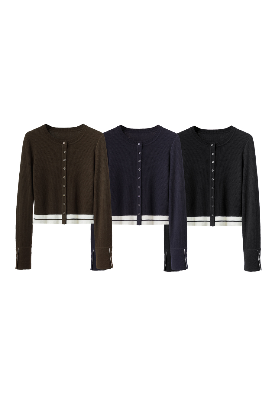 Crew Neck Short Knit Cardigan|AMII-AMII.com