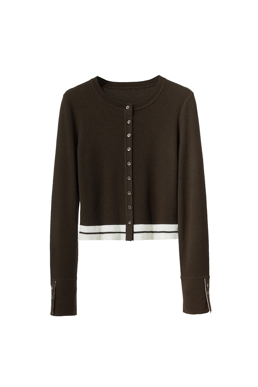 Crew Neck Short Knit Cardigan|AMII-AMII.com