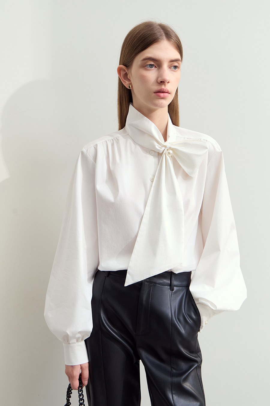 Lantern Sleeve Sash Shirt