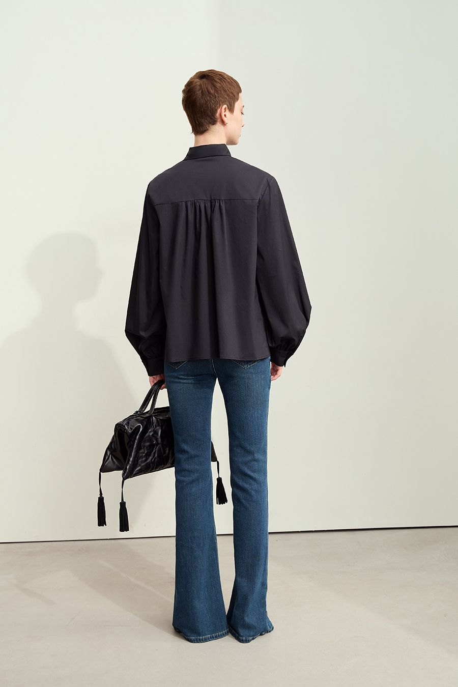 Lantern Sleeve Sash Shirt