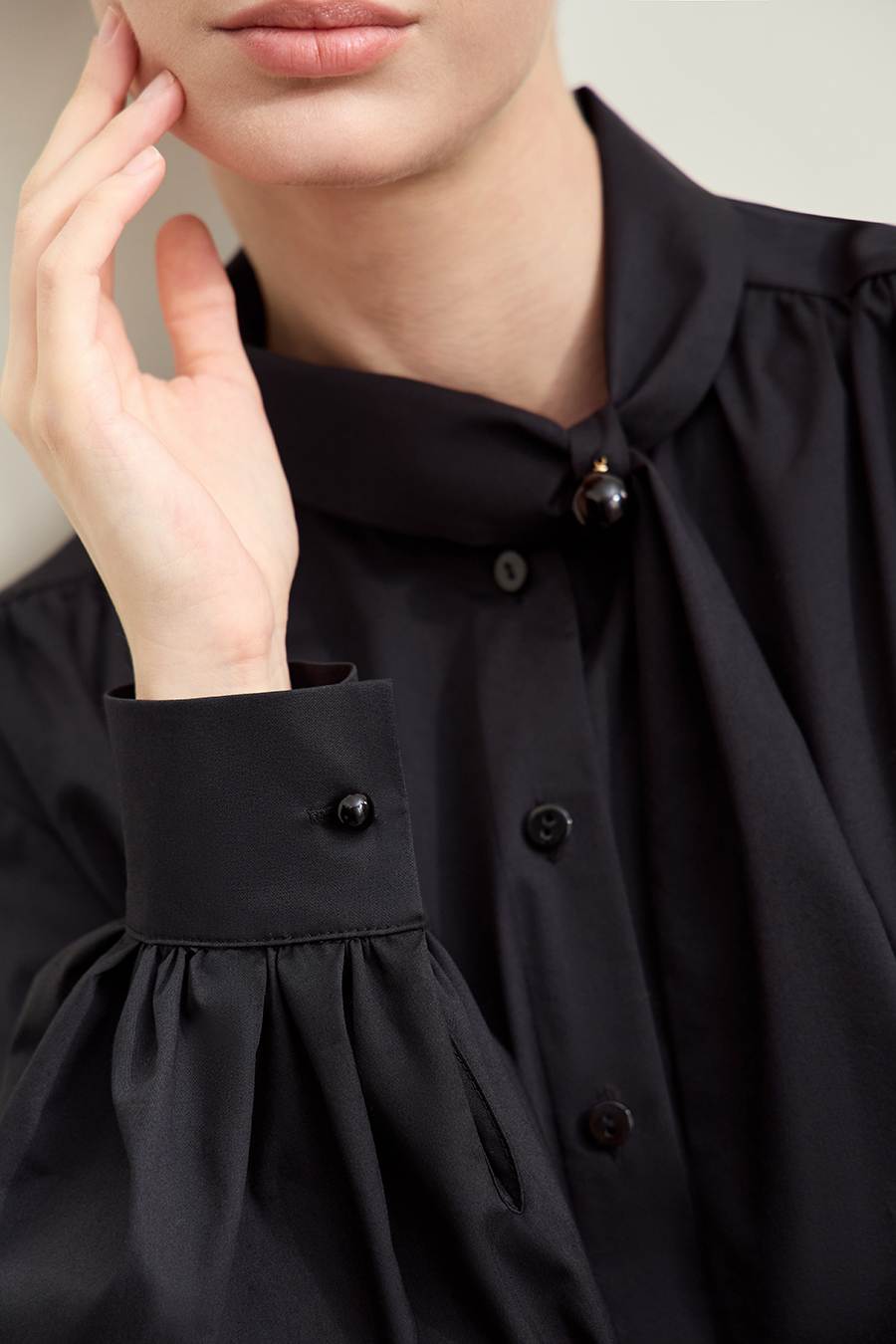 Lantern Sleeve Sash Shirt