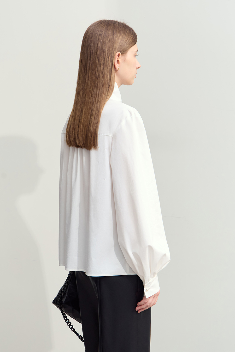 Lantern Sleeve Sash Shirt