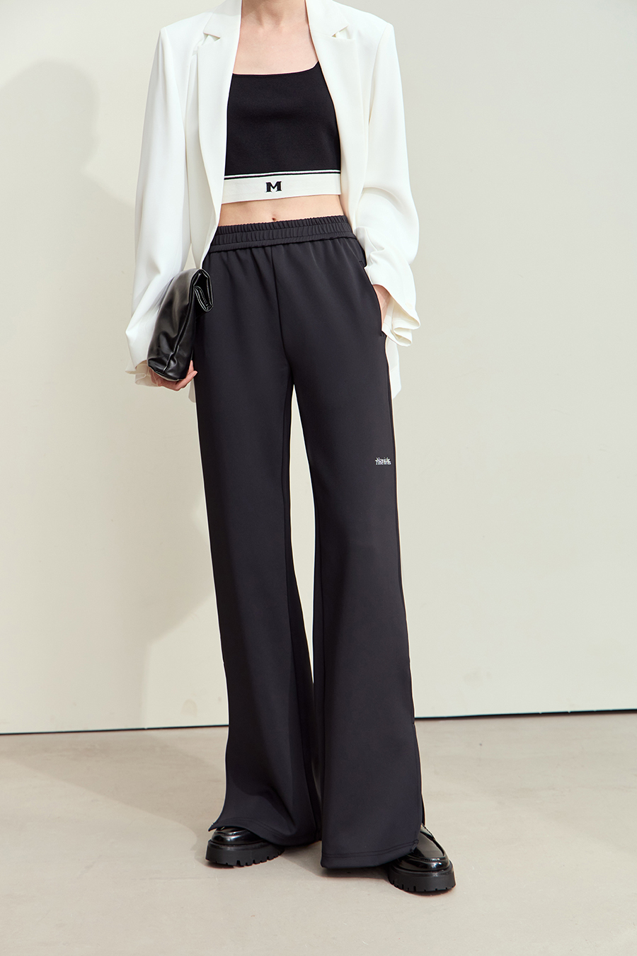Air-layer Wide Leg Casual Pants