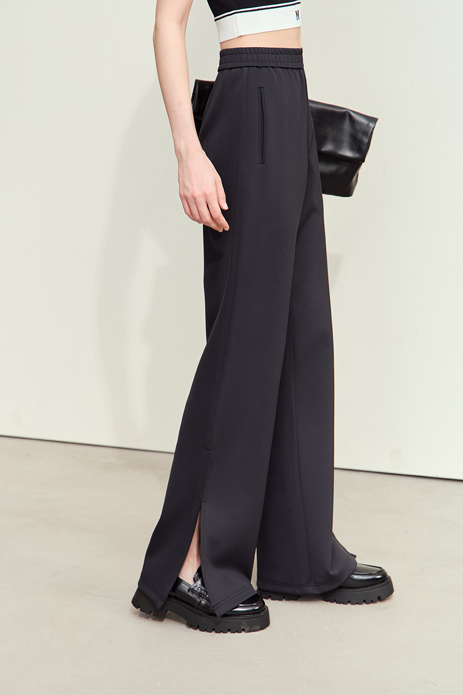 Air-layer Wide Leg Casual Pants