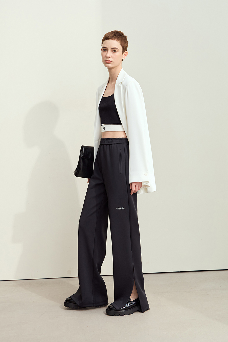 Air-layer Wide Leg Casual Pants