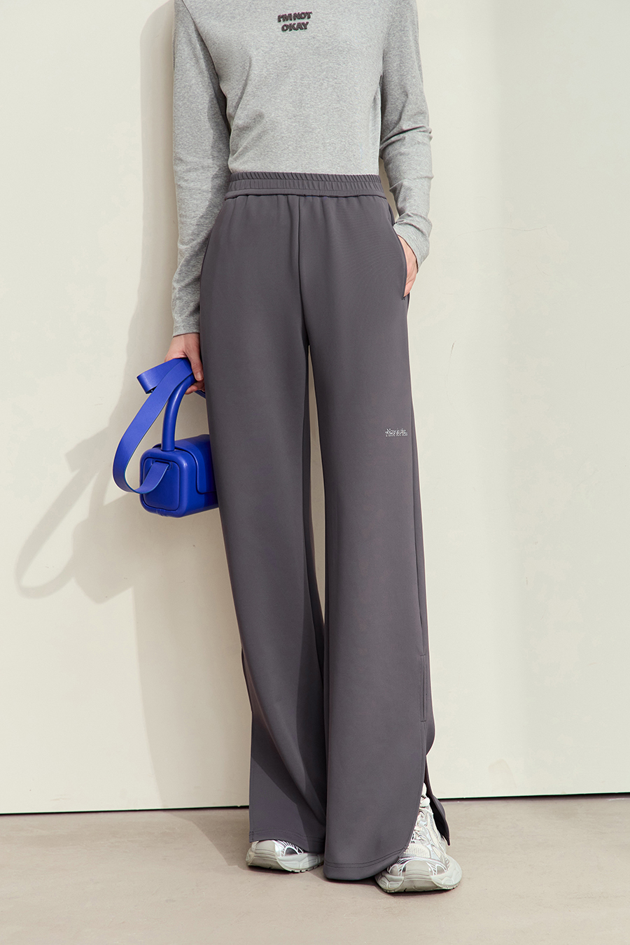 Air-layer Wide Leg Casual Pants