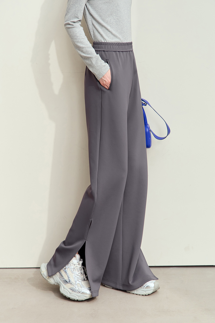 Air-layer Wide Leg Casual Pants