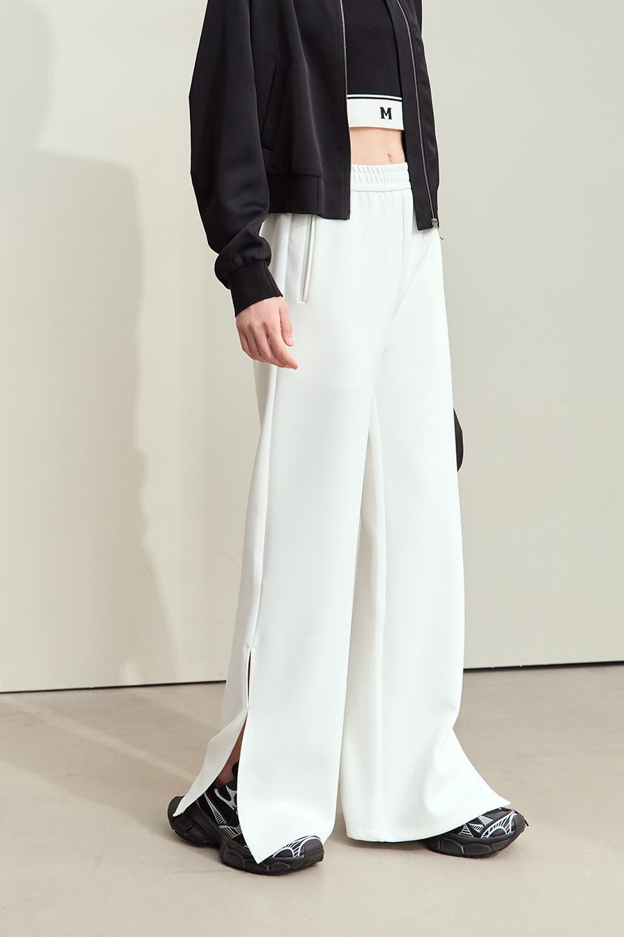 Air-layer Wide Leg Casual Pants