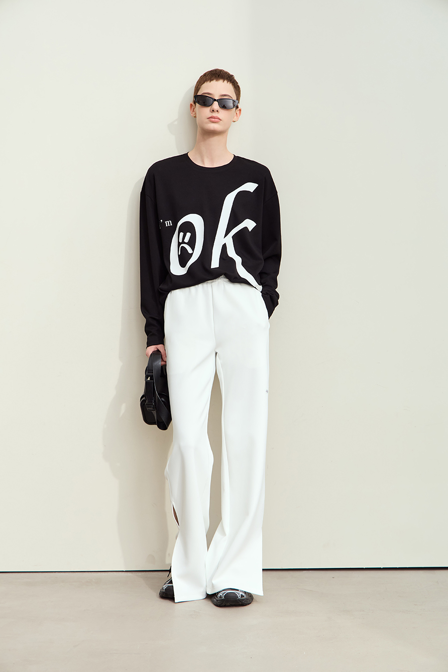 Air-layer Wide Leg Casual Pants