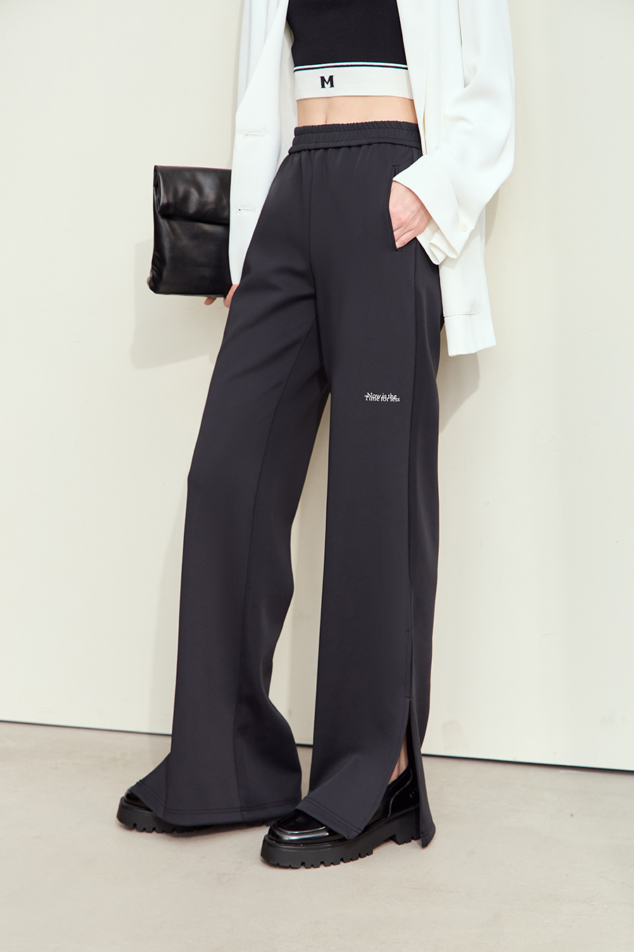 Air-layer Wide Leg Casual Pants