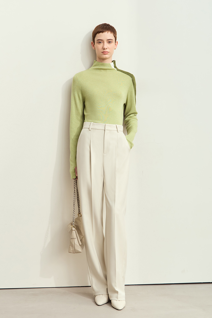 Turtleneck Color Block Sweater|AMII-AMII.com