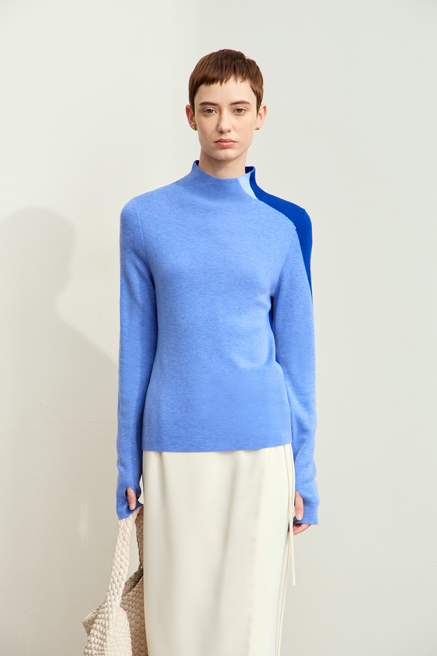 Turtleneck Color Block Sweater|AMII-AMII.com