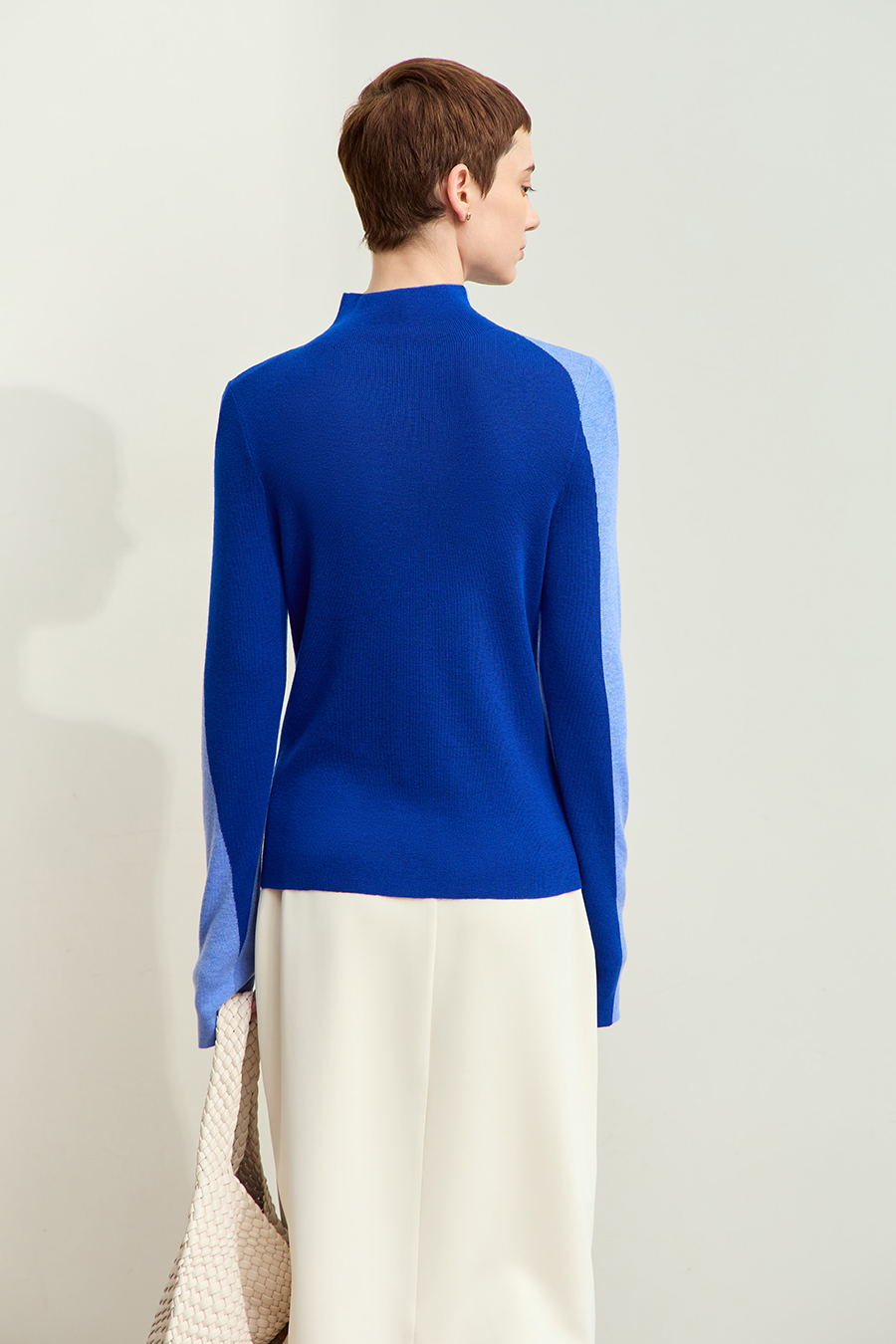 Turtleneck Color Block Sweater|AMII-AMII.com
