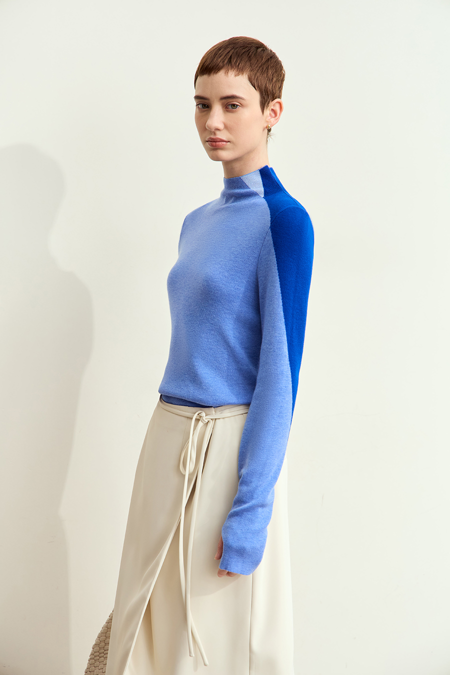 Turtleneck Color Block Sweater|AMII-AMII.com