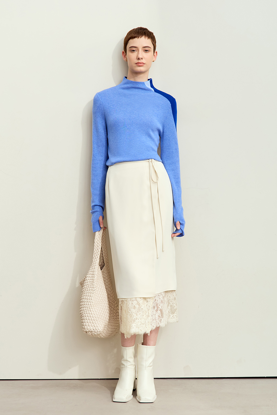 Turtleneck Color Block Sweater|AMII-AMII.com