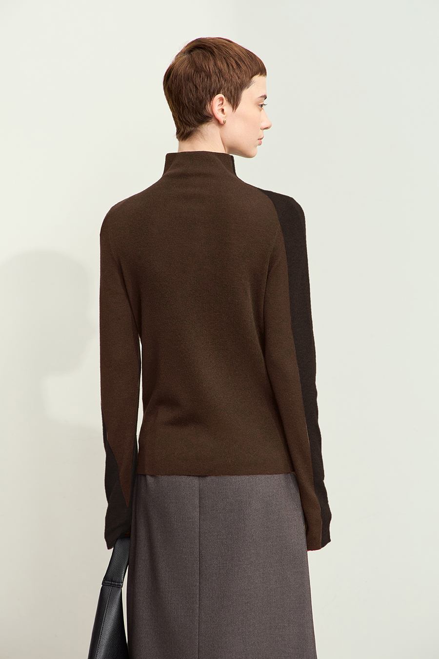 Turtleneck Color Block Sweater|AMII-AMII.com