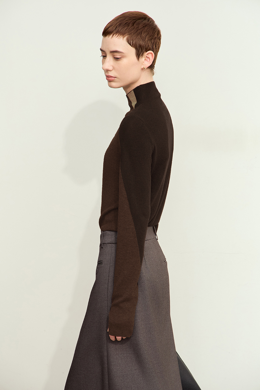 Turtleneck Color Block Sweater|AMII-AMII.com