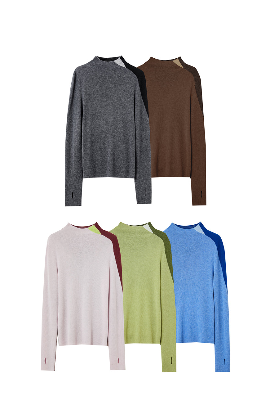 Turtleneck Color Block Sweater|AMII-AMII.com