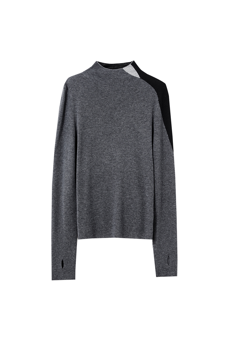 Turtleneck Color Block Sweater|AMII-AMII.com