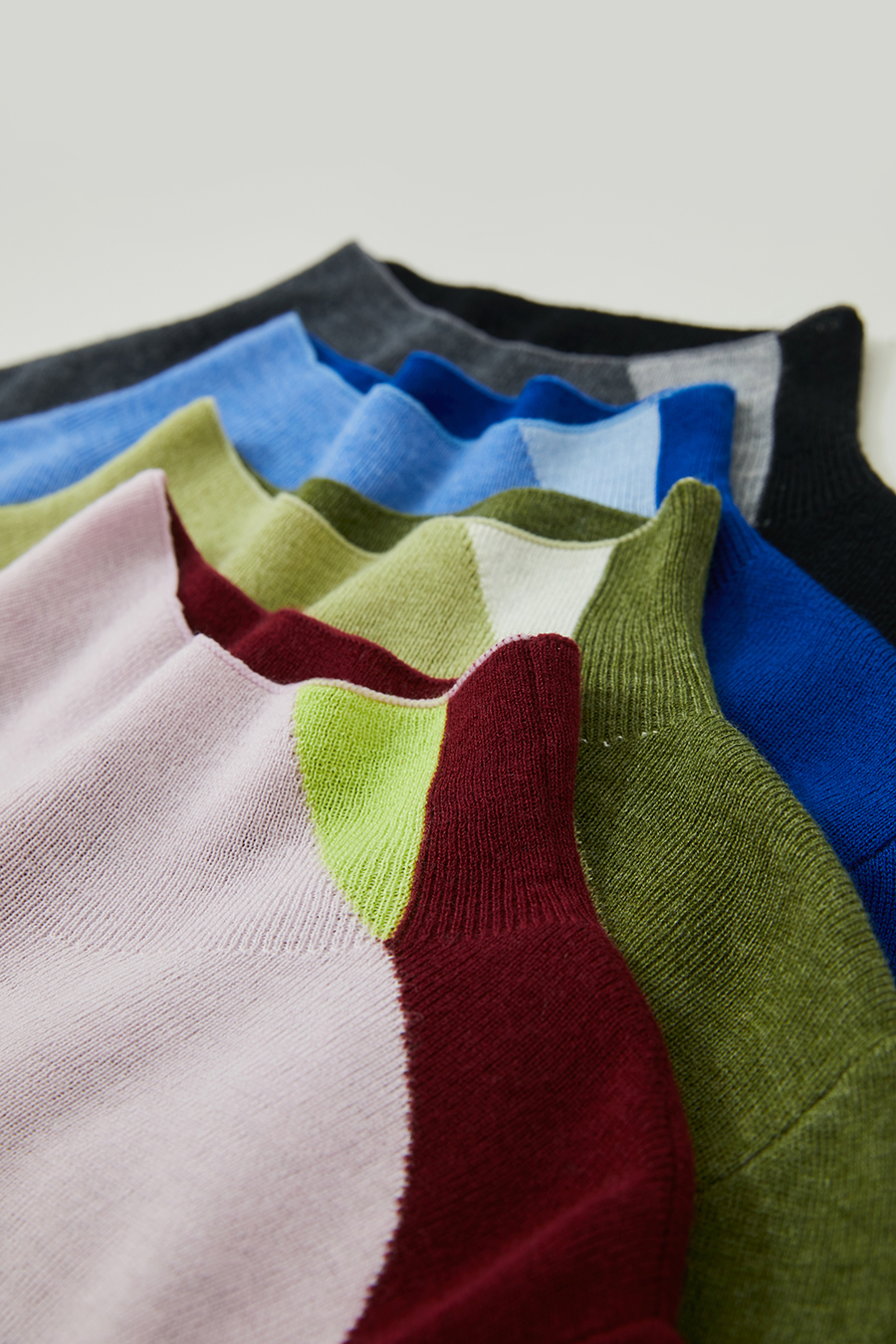Turtleneck Color Block Sweater|AMII-AMII.com